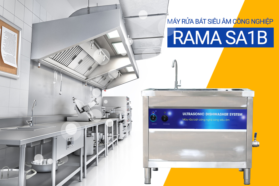 Máy rửa bát công nghiệp Rama 1 bể rửa: Phù hợp cho khách sạn, nhà hàng quy mô vừa và nhỏ