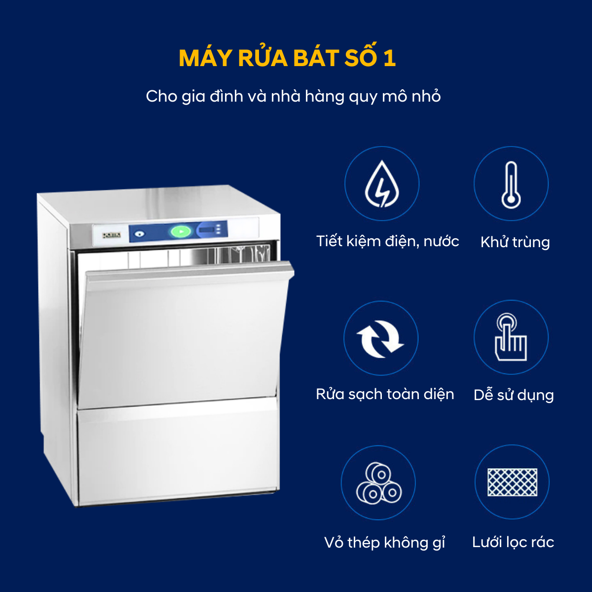 Top 5 máy rửa bát công nghiệp loại nhỏ thương hiệu RAMA Việt Nam