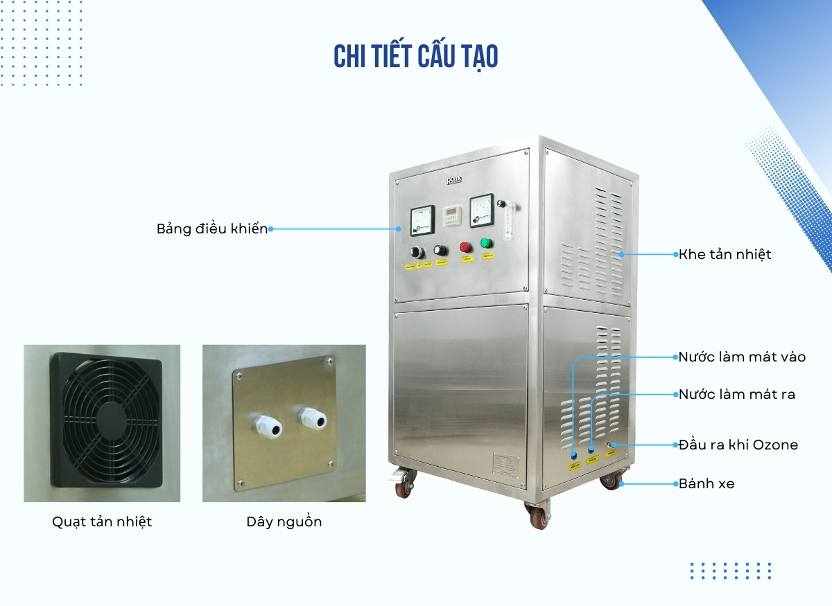 Chi tiết cấu tạo máy Ozone công nghiệp Rama RO-15GH