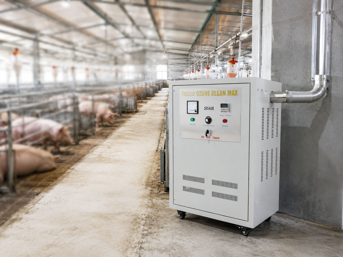 Khử mùi chuồng trại với công nghệ ozone giúp loại bỏ mùi hôi hiệu quả, tiêu diệt vi khuẩn, nấm mốc, mầm bệnh cho vật nuôi khoẻ mạnh, phát triển tốt