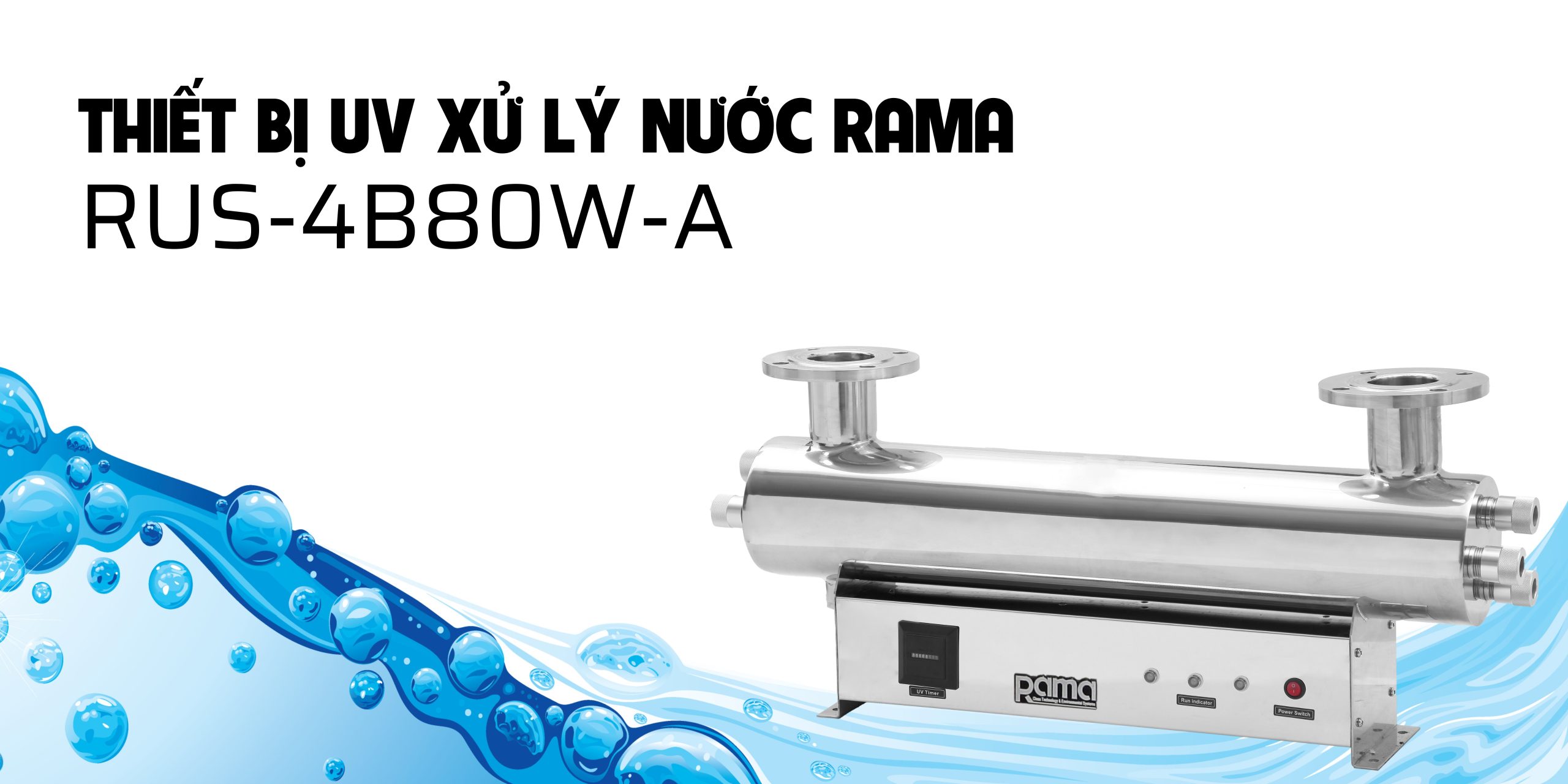 Thiết bị UV xử lý nước Rama RUS-4B80W-A