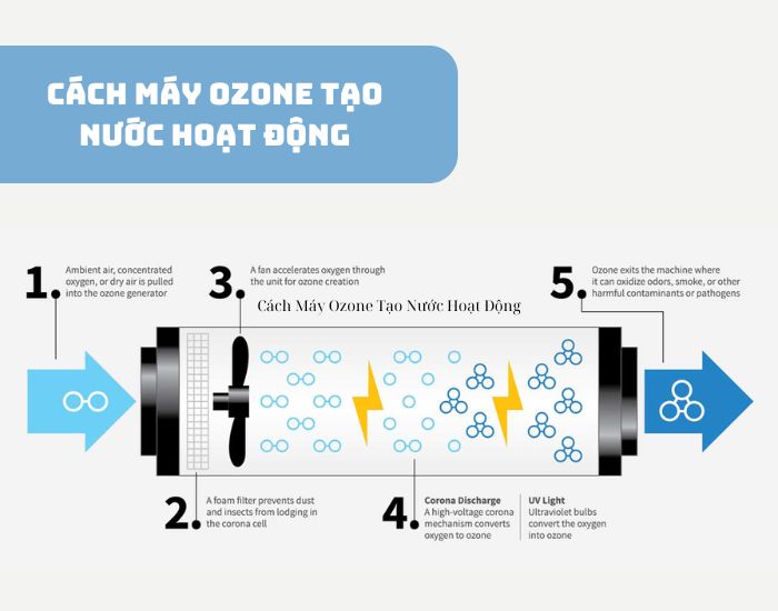 Cách Máy Ozone Tạo Nước Hoạt Động