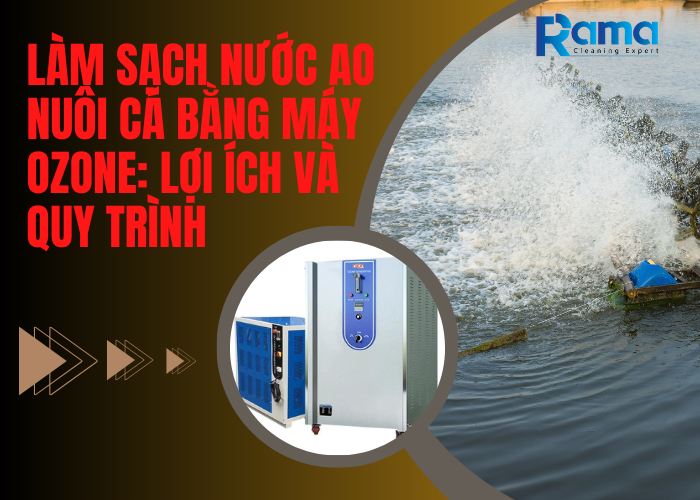 Làm sạch nước ao nuôi cá bằng máy ozone