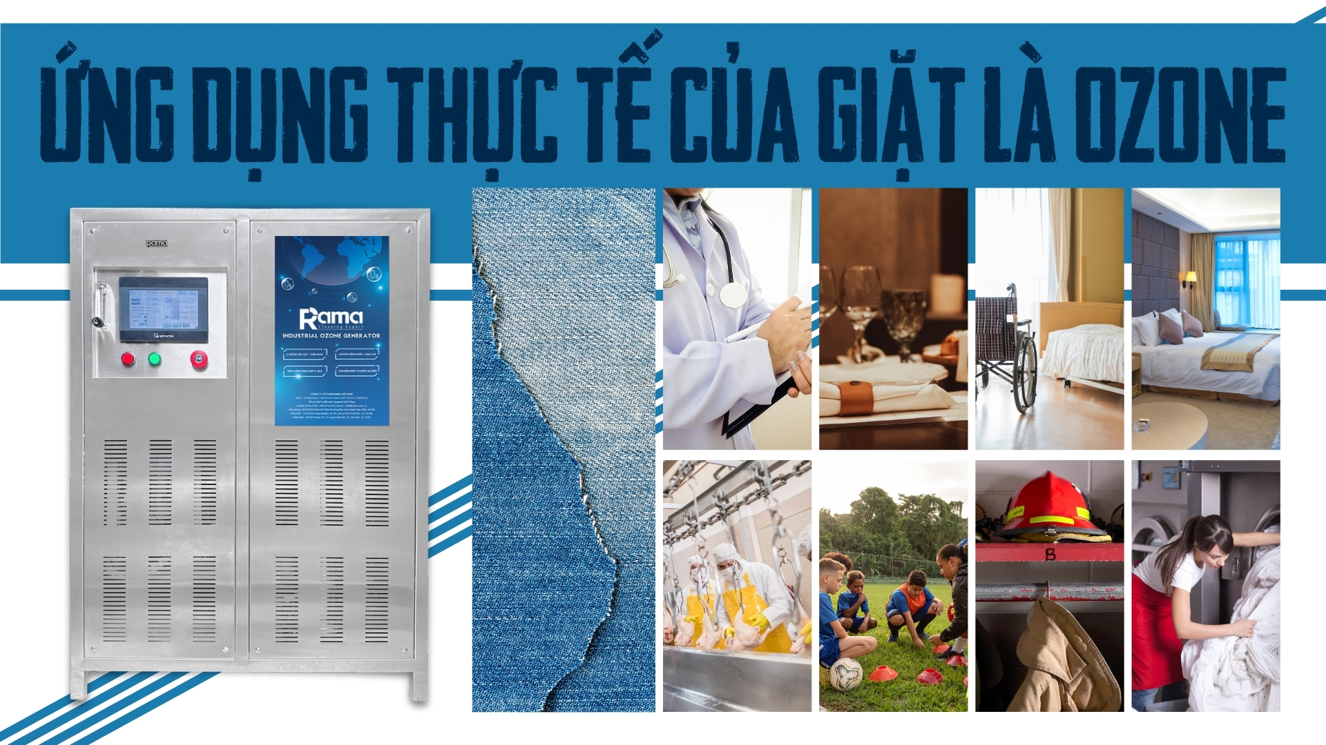 Giặt là có sự can thiệp của ozone ứng dụng được hầu hết tất cả các lĩnh vực