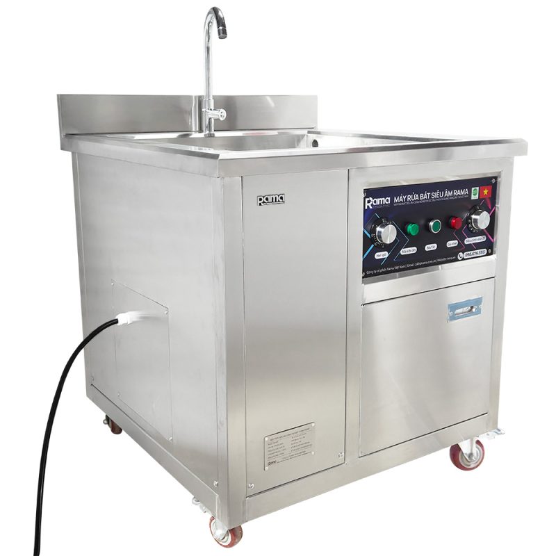 Máy rửa bát sóng siêu âm nhà hàng Rama RB800, công suất 1.2kW, dung tích 108L 7 avt Rama RB800 1