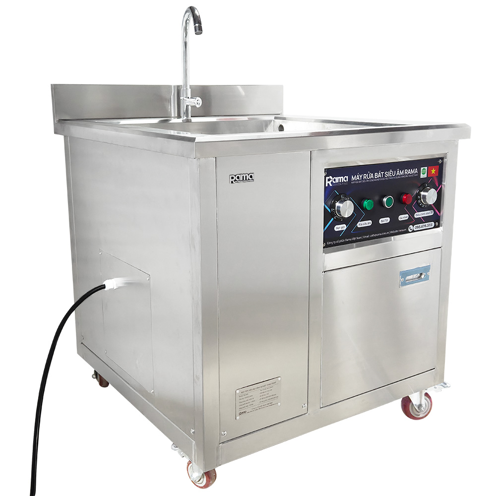 Máy rửa bát sóng siêu âm nhà hàng Rama RB800, công suất 1.2kW, dung tích 108L 4 avt Rama RB800 1