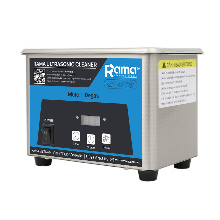 Máy rửa sóng siêu âm RAMA R0.8L dung tích 0.8 lít, công suất 60W, 40kHz 1 Rama R08L 1v