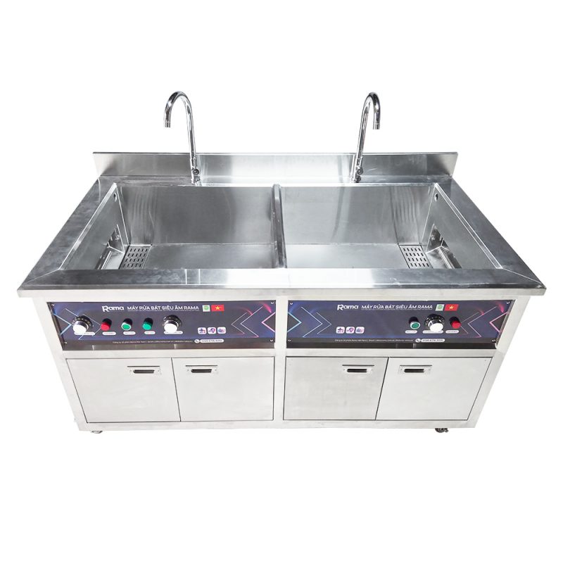 Máy rửa chén bát siêu âm công nghiệp Rama RB1500S cho nhà hàng quán ăn, công suất 1.5kW 5 avt rb1500s 1