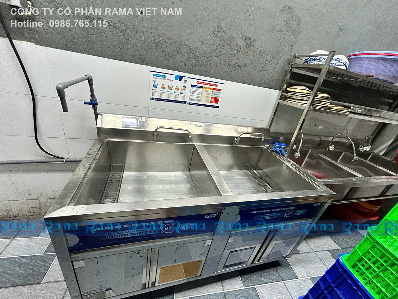 Nhà Hàng Hải Sản Sam Xây Dựng Lòng Tin Khách Hàng Từ Cái Chạm Đầu Tiên Với Máy Rửa Bát Siêu Âm Rama RB1500 Pro 13 Máy rửa bát siêu âm
