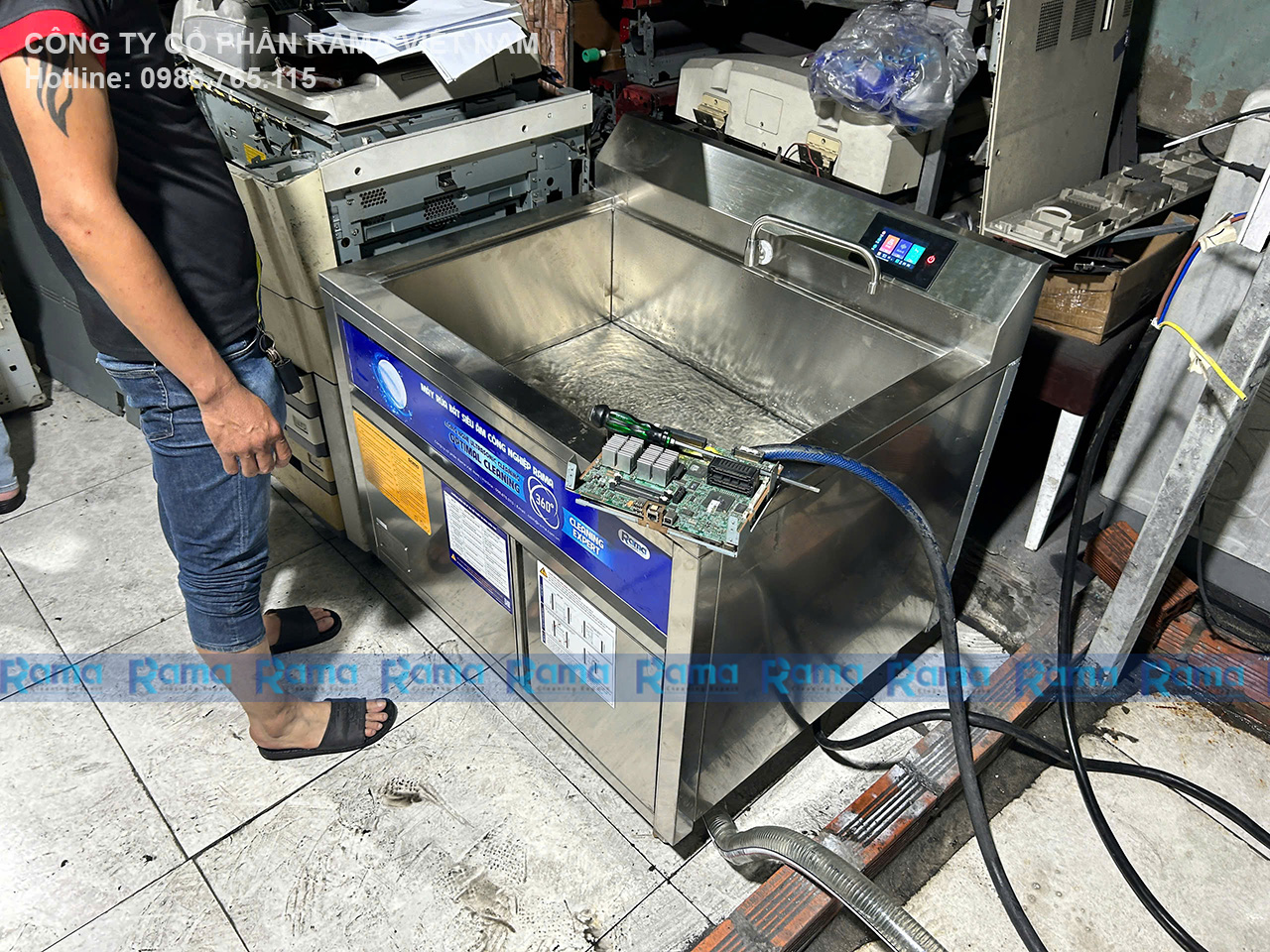 Đánh Bay Mực In & Dầu Mỡ - Giải Pháp Rửa Linh Kiện Máy Văn Phòng Bằng Sóng Siêu Âm Rama Tại Hiệp Bình Chánh, Thủ Đức 11 Rửa linh kiện