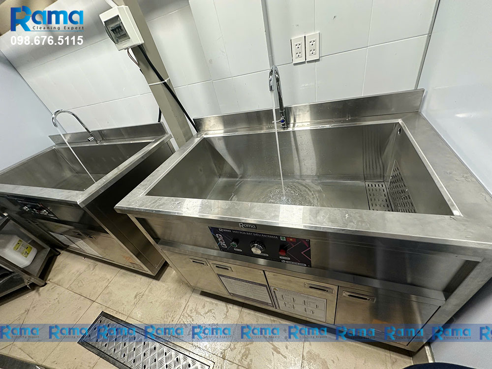 Tạm biệt quy trình rửa tay truyền thống - Bước chuyển mình sang "trạm làm sạch" tự động với hệ thống Bể rửa siêu âm công nghiệp Rama tại nhà hàng Buffet Nguyễn Du, Quận 1 12 Bể rửa siêu âm công nghiệp