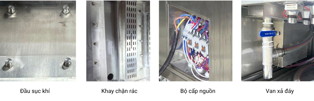 Máy rửa bát siêu âm có sục Rama RBS-1500 11 Các chi tiết của máy rửa bát siêu âm Rama RBS-1500