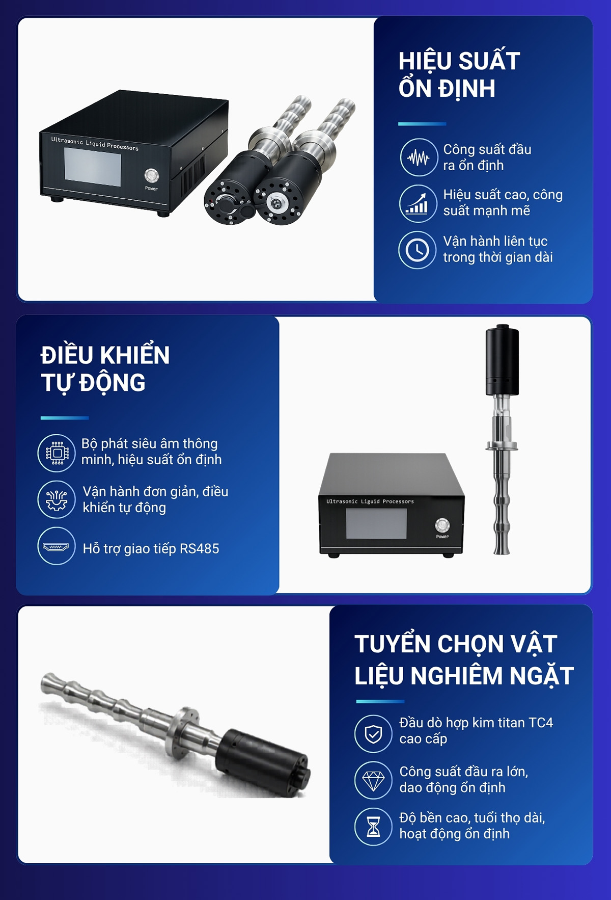 Đặc điểm nổi bật của máy khuấy siêu âm Rama MK