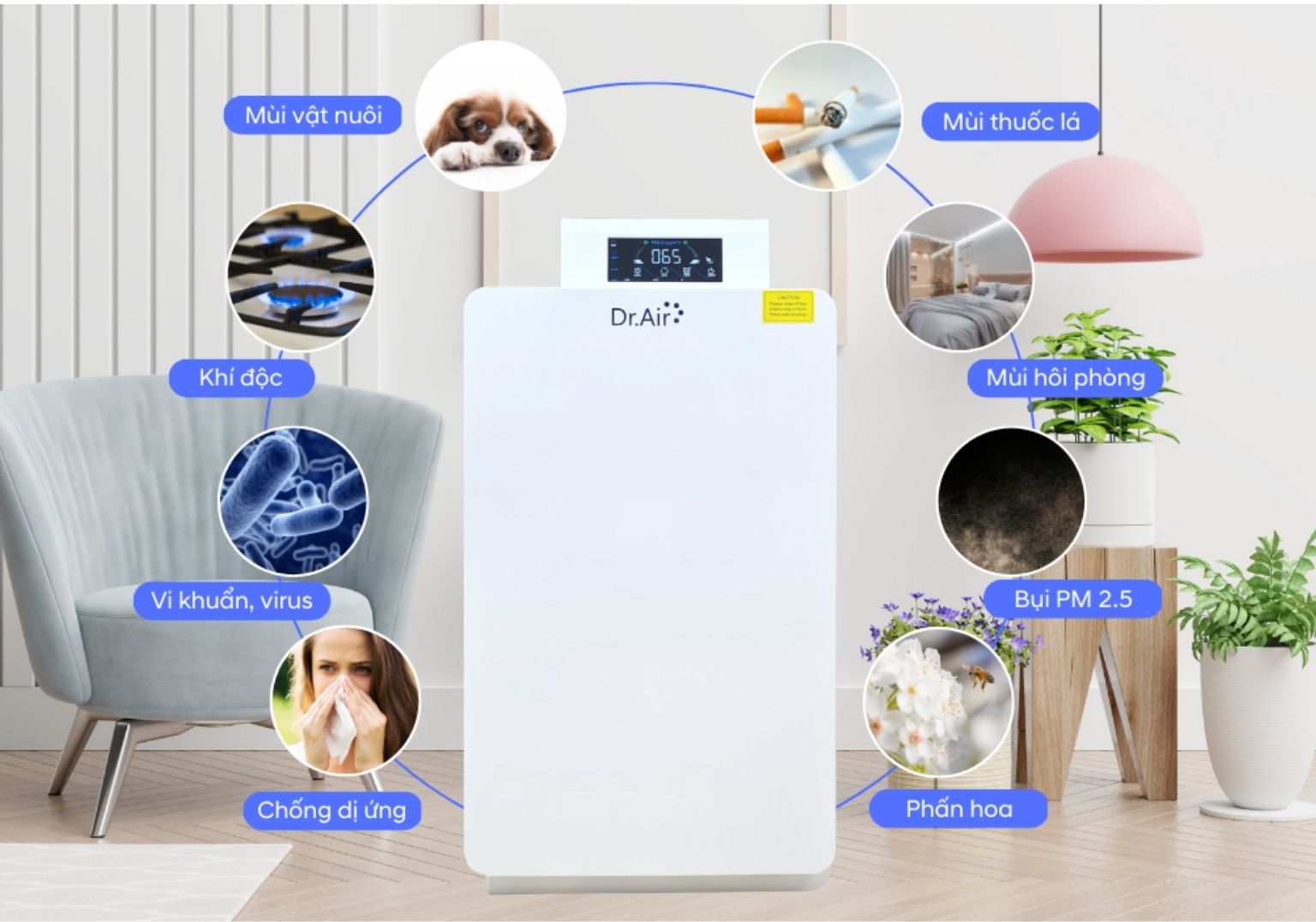 Top 3 máy lọc không khí khử mùi quán Bi-a phù hợp cho không gian nhiều khói thuốc 10 Dr.Air Pro Max – lựa chọn cho không gian cần công suất xử lý cao