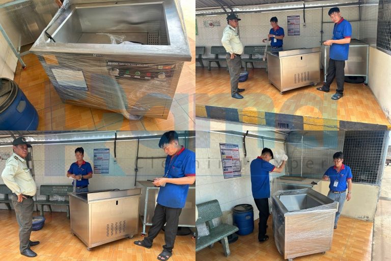 Bàn giao máy rửa bát siêu âm RAMA RB1000 cho doanh nghiệp tại TP.HCM