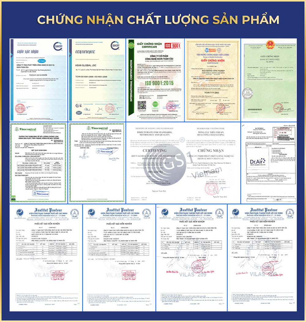 Máy lọc tĩnh điện xử lý khí thải Dr.Air Titan MAX-G64000 42 chung nhan san pham HS 1