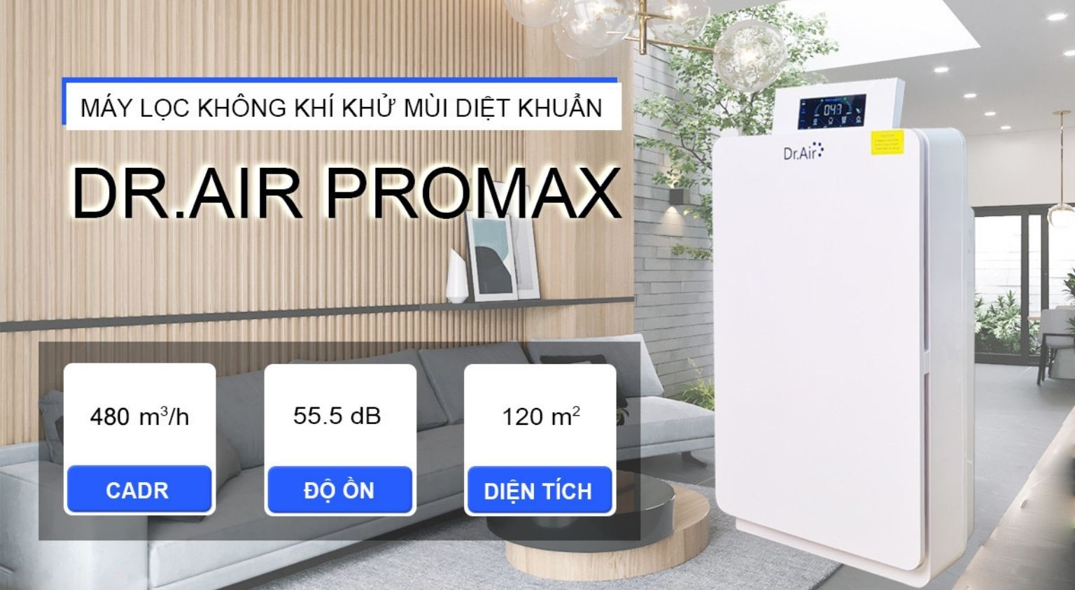Máy lọc không khí lọc sạch khói thuốc Dr.Air Pro Max