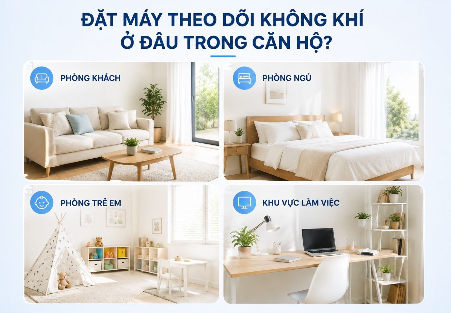Top 2 máy đo chất lượng không khí trong nhà tốt, chính xác đáng mua 10 Những không gian nên sử dụng thiết bị đo chất lượng không khí