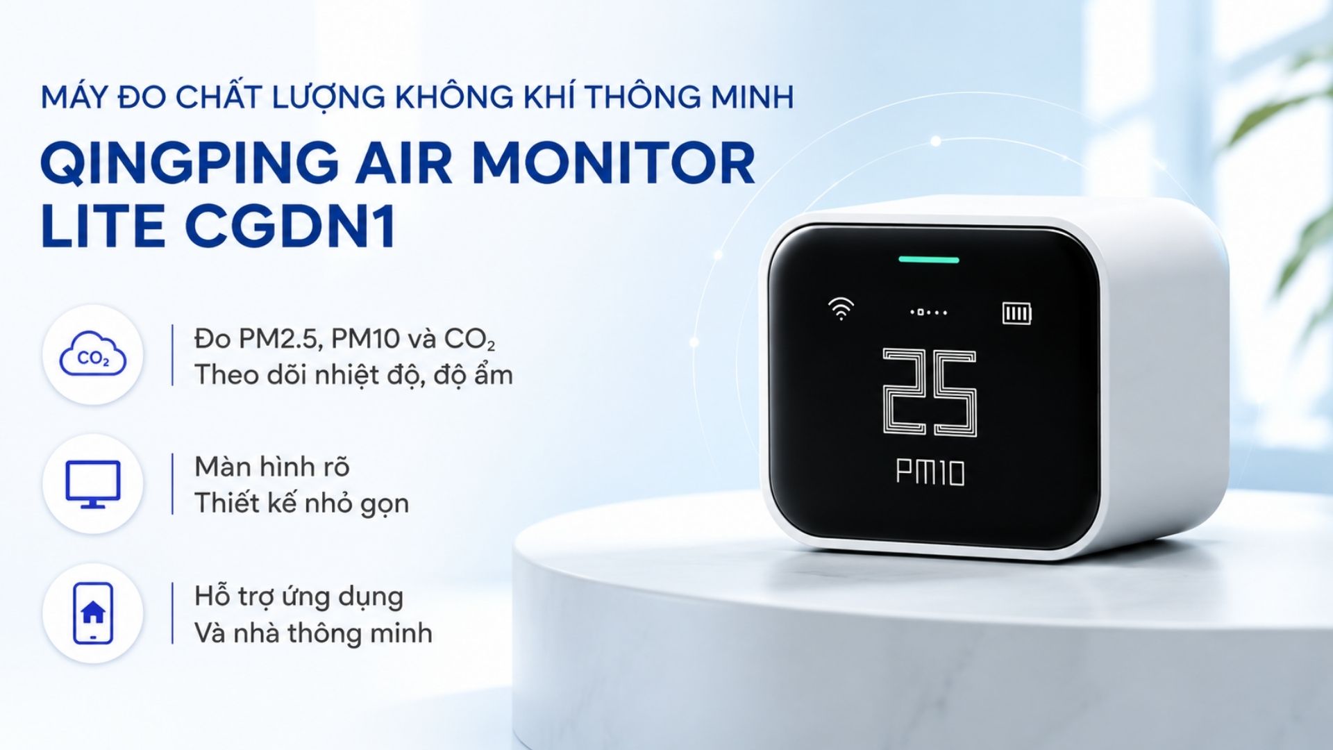 Top 3 thiết bị đo chất lượng không khí trong nhà đáng cân nhắc 8 Qingping Air Monitor Lite CGDN1 – Lựa chọn cân bằng cho gia đình và căn hộ