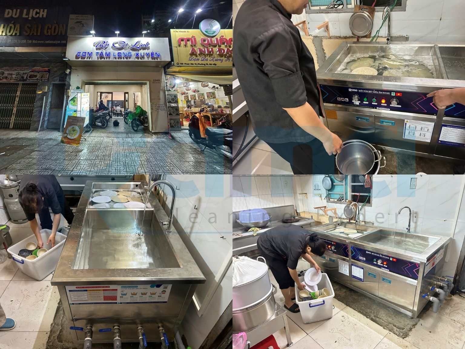 Quán cơm tấm Long Xuyên tối ưu khâu rửa chén với máy rửa bát siêu âm công nghiệp cho nhà hàng Rama RB-1800S 12 Rama RB-1800S – thiết kế 2 bồn cho nhu cầu rửa chén bát nhà hàng