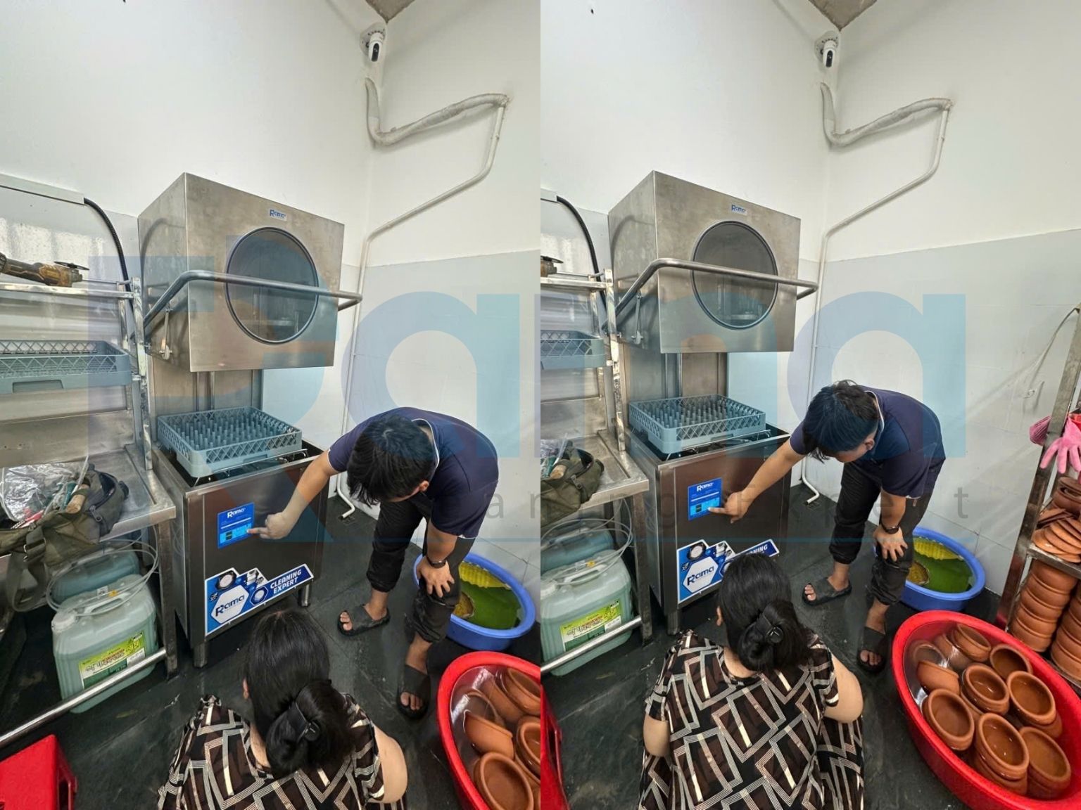 Tâm Vị tối ưu khâu rửa với máy rửa bát cửa sập công nghiệp Rama RC15000 10 Rửa nhanh khoảng 1 phút mỗi chu trình, tăng tốc độ xử lý bát đĩa