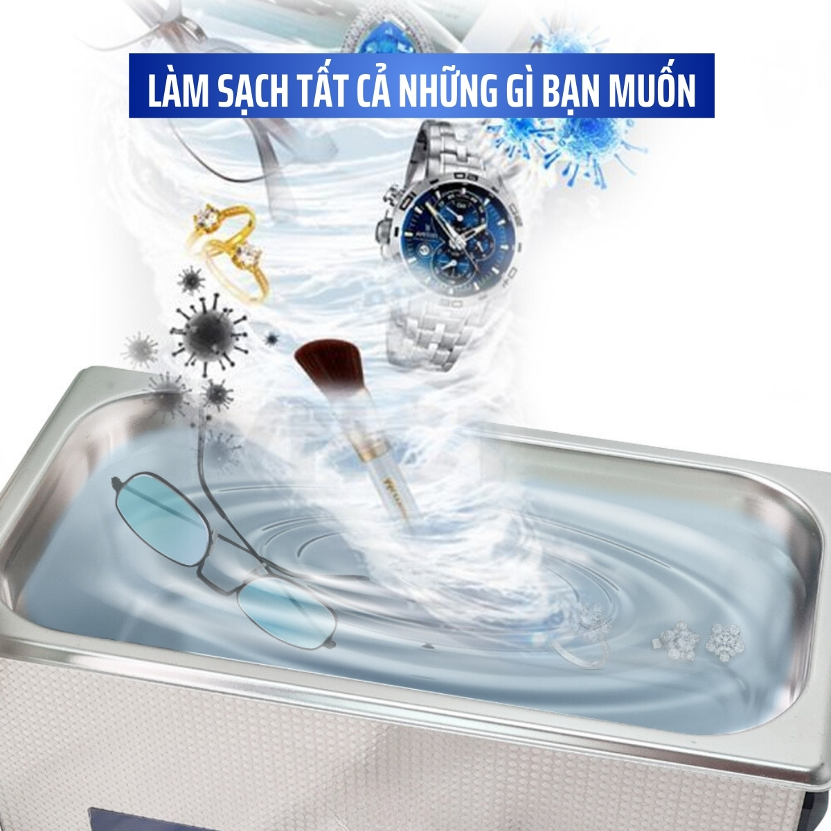 Máy rửa sóng siêu âm Rama Lite-6.5L đa năng 18 be rua sieu amviet skymen lam sach tat ca nhung gi ban muon
