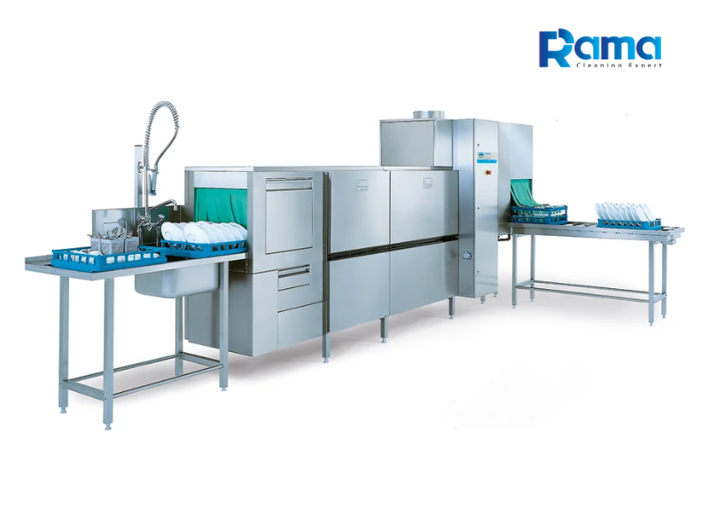 Máy rửa chén băng chuyền: Giải pháp tối ưu cho bếp ăn công ty, trường học và bệnh viện 9 Cần bố trí không gian rộng rãi để thiết lập hệ thống băng tải phụ trợ