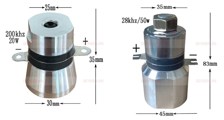 Đầu phát siêu âm là gì? Cấu tạo, nguyên lý và cách chọn đúng loại 10 Kích thước đầu phát siêu âm theo từng tần số